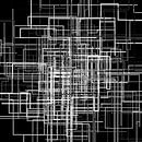 Abstraktes Linien-Netz 1 schwarzweiß von Jörg Hausmann Miniaturansicht
