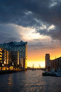 Sonnenuntergang in Hamburg