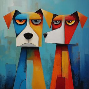 Abstrakte emotionslose Hunde