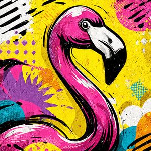 Flamant rose Pop Art n° 2