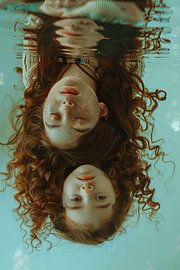 woman reflection in water