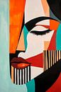 Abstraktes Frauenporträt in Farben von Poster Art Shop Miniaturansicht