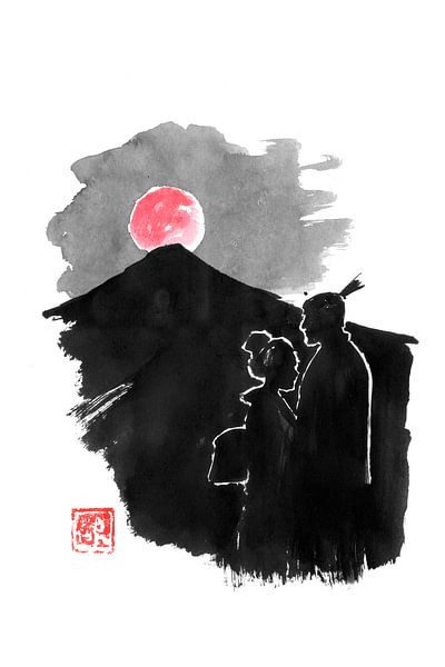 red moon couple by Péchane Sumie