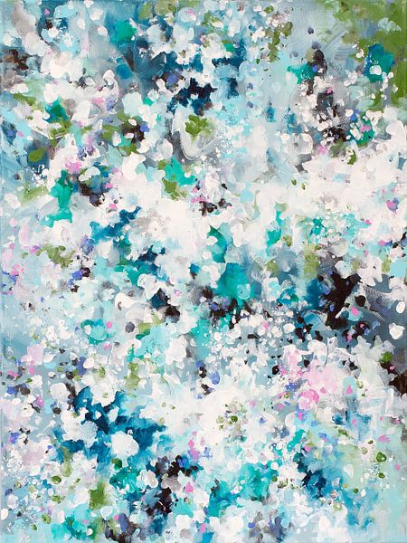 Emergence - impressionistic painting of water or blossom by Qeimoy