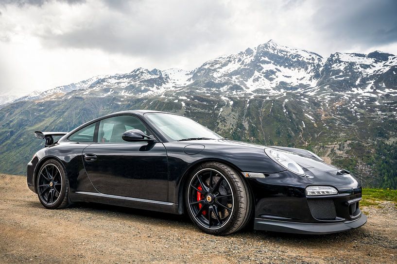 Porsche 911 GT3 Sportwagen in den Alpen von Sjoerd van der Wal Fotografie