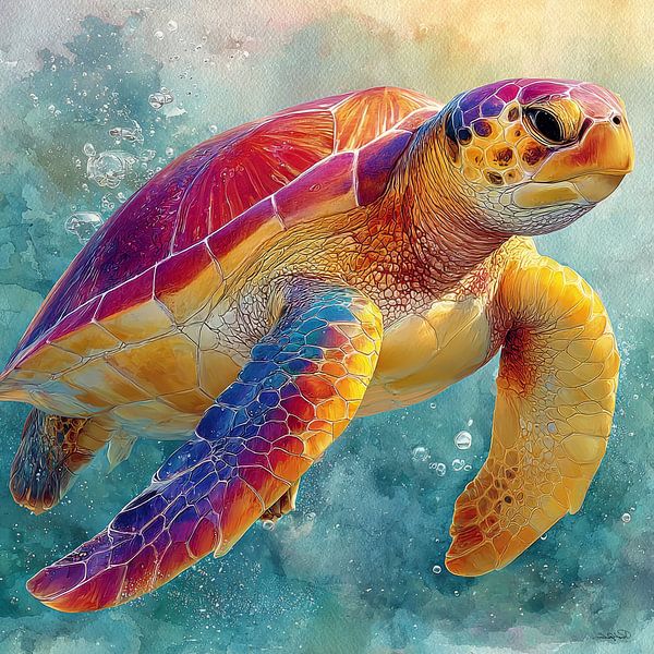 Meeresschildkröte von Gelissen Artworks