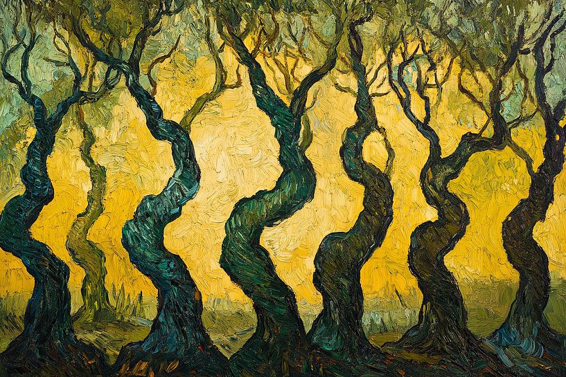 peinture à l'huile forêt spirituelle par Egon Zitter