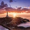 Insel Menorca mit Leuchtturm und Sonnenaufgang am Meer. von Voss Fine Art Fotografie
