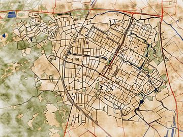 Kaart van Castricum in de stijl 'Serene Summer' van Maporia