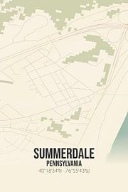 Carte ancienne de Summerdale (Pennsylvanie), USA. sur Affiches de lieux
