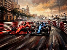Schilderij van de Grand Prix van Monaco (F1)