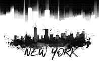 Graphic Art NYC Skyline | zwart   van Melanie Viola thumbnail