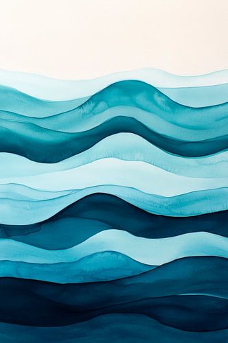Moderne golven in blauw- en turkooistinten