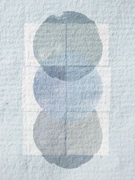 Scandinavisch minimalisme Lichtblauw Japan Papier van Mad Dog Art