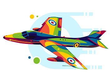 Hawker Hunter in Pop Art van Lintang Wicaksono