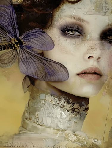 Portrait en style mixte vintage