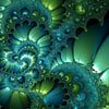 Blue-Green Fractals by Mysterious Spectrum