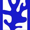 Blue & White Shapes van Walljar