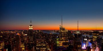 Zonsondergang New York van Michiel Mos