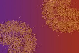 Rot und Lila Mandala Muster von Sebastian Grafmann