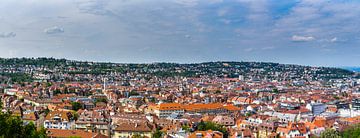Germany, XXL panorama of stuttgart city district west house by adventure-photos