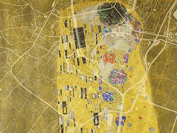 Karte von Alkmaar dem Kuss von Gustav Klimt von Map Art Studio