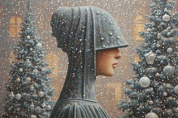 Profil de femme - Chapeau plein d'ornements sur La collection ARTEO