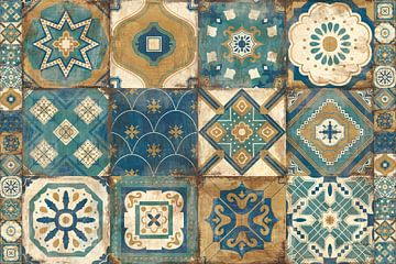 Moroccan Tiles Blue, Cleonique Hilsaca by Wild Apple
