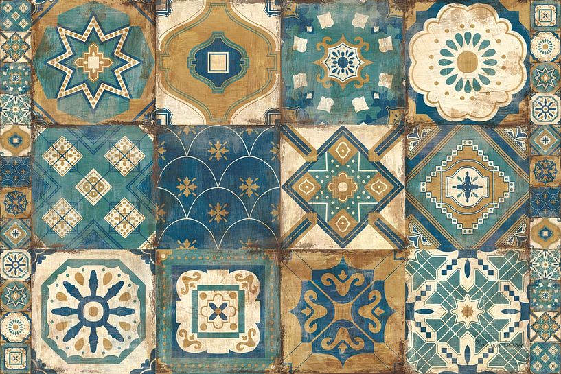Marokkaanse tegels blauw, Cleonique Hilsaca van Wild Apple