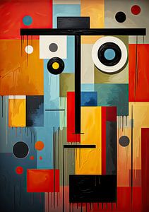 Bauhaus Poster Plakat Bunt Rot, Gelb, Blau