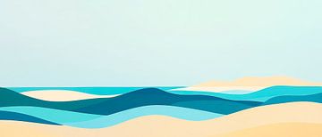 Abstract coastal landscape in blue tones by Poster Art Shop