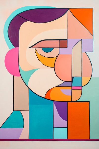 Geometrische Seelenblicke – Farbenspiel von Poster Art Shop