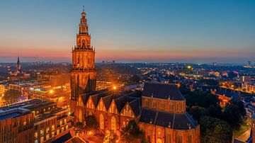 Sonnenuntergang im Zentrum von Groningen