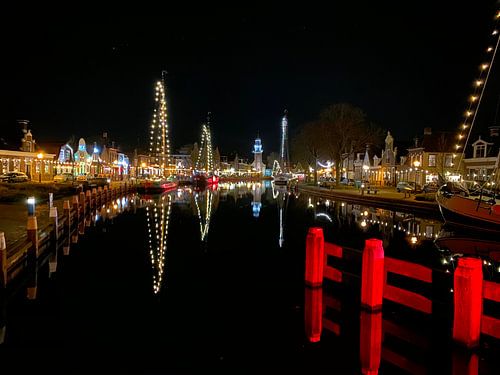 Lemmer bij nacht van Sjoerd de Hoop