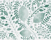 Aquarel takken groenblauw