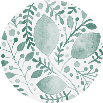 Aquarel takken groenblauw