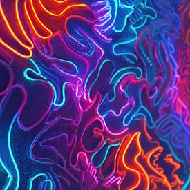 Abstraktes Neonlinien-Panorama von TheXclusive Art