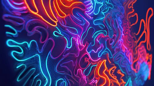 Abstracte neon lijnen panorama