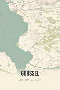 Vintage landkaart van Gorssel (Gelderland) van MijnStadsPoster