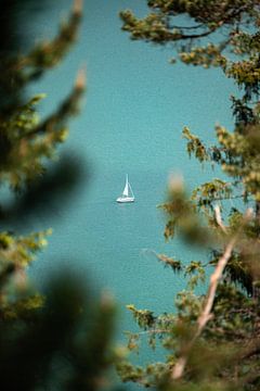 Sailing boat on the Plansee by Leo Schindzielorz