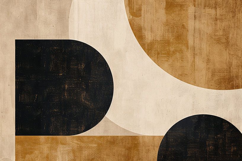 Formes organiques abstraites en beige et noir par Art & Soul Creations