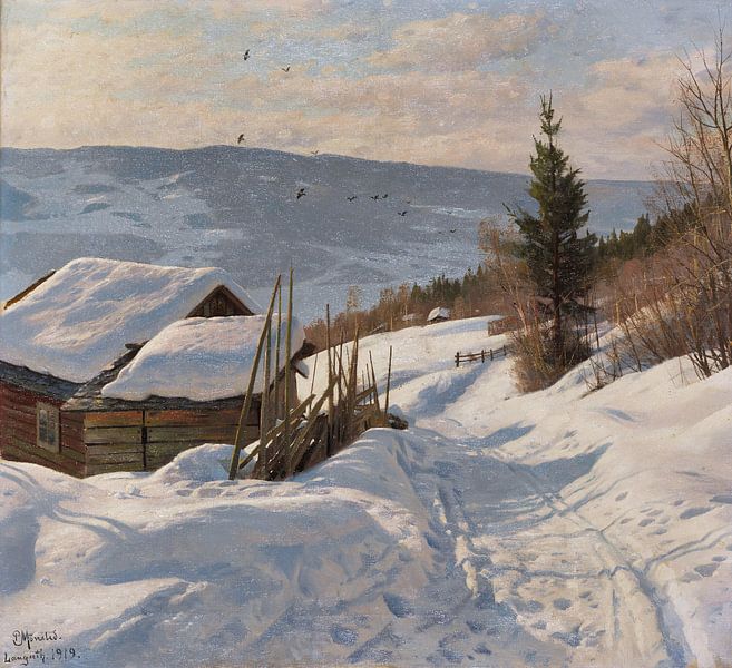 Sunny winter day in Norway, PEDER MONSTED, 1919 by Atelier Liesjes