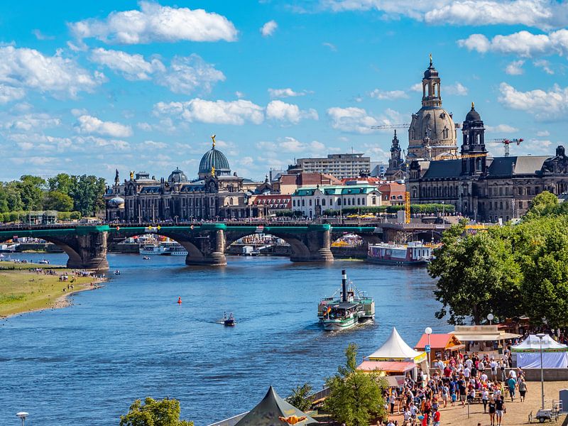 Zicht op de skyline van Dresden van Animaflora PicsStock