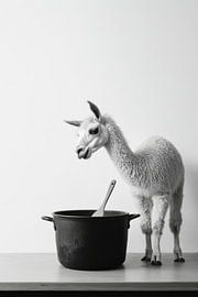 Llama in the kitchen by Poster Art Shop