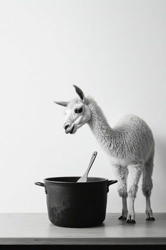 Lama in de keuken
