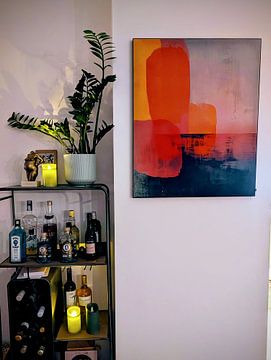 Klantfoto: Modern abstract in neon kleuren van Studio Allee