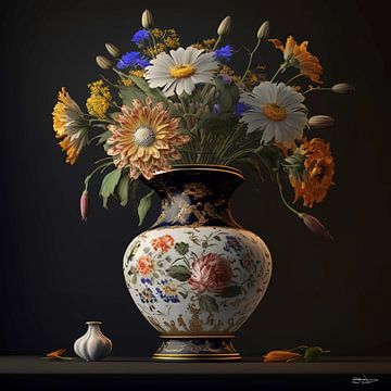 Stilleben mit Blumen. von Gelissen Artworks