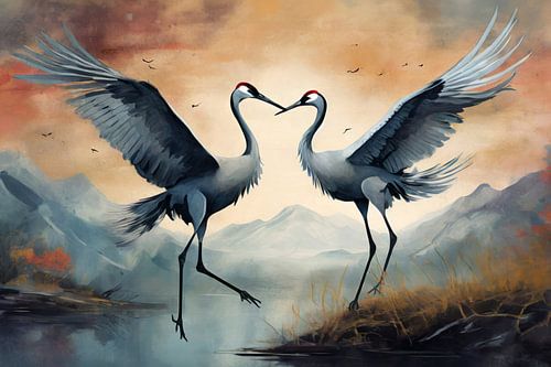 Dancing cranes