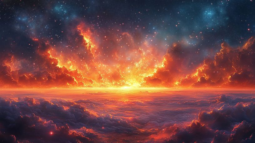 Explorez la beauté majestueuse de notre univers stellaire en tant que structure d'IA. par de-nue-pic