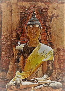 Boeddha beeld in Ayutthaya, Thailand van Gert-Jan Siesling